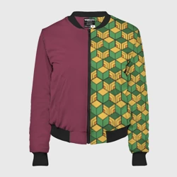 Женский бомбер 3D Кимоно Гию Томиока из Kimetsu no Yaiba