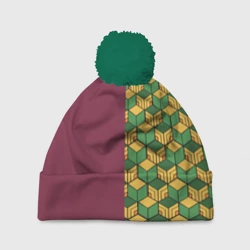 Шапка 3D c помпоном Кимоно Гию Томиока из Kimetsu no Yaiba