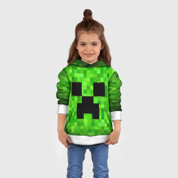 Толстовка с принтом Minecraft Майнкрафт для ребенка, вид на модели спереди №3. Цвет основы: белый