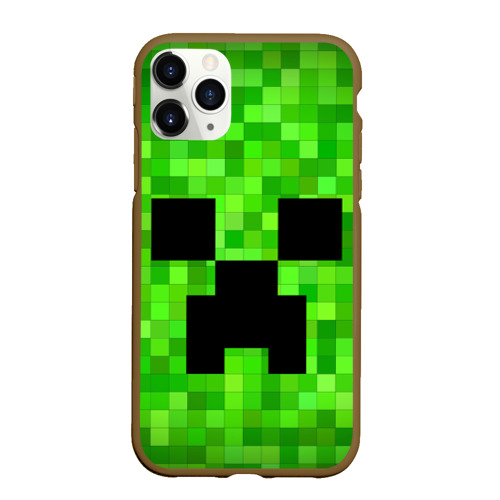 Чехол для iPhone 11 Pro матовый с принтом Minecraft Майнкрафт, вид спереди #2