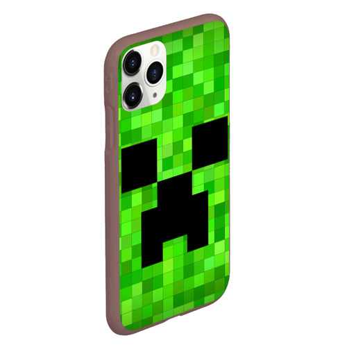 Чехол для iPhone 11 Pro матовый с принтом Minecraft Майнкрафт, вид сбоку #3