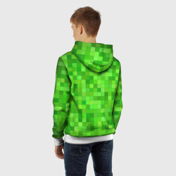 Толстовка с принтом Minecraft Майнкрафт для мужчины, вид на модели сзади №3. Цвет основы: белый