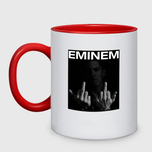 Кружка двухцветная Eminem Эминем, цвет белый + красный