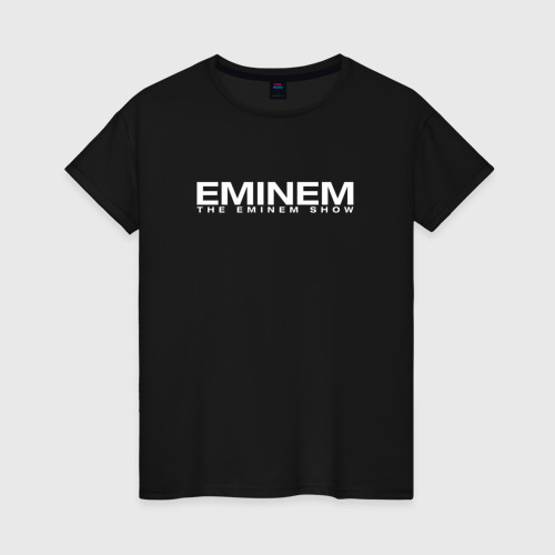 Женская футболка хлопок Eminem Эминем, цвет черный