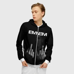 Мужская толстовка 3D на молнии Eminem Эминем - фото 2