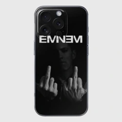 Чехол для iPhone 16 Pro силиконовый с защитой камеры Eminem Эминем
