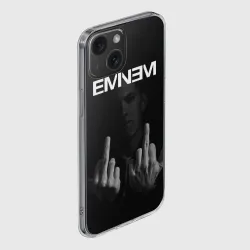 Чехол для iPhone 15 силиконовый с защитой камеры Eminem Эминем - фото 2