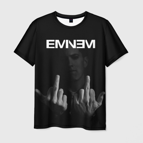 Мужская футболка с принтом Eminem Эминем, вид спереди №1