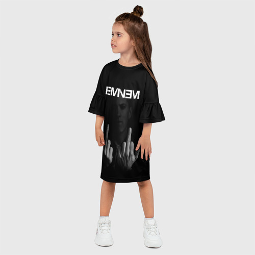 Детское платье 3D с принтом EMINEM | ЭМИНЕМ (Z), фото на моделе #1