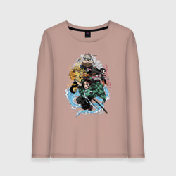 Женский лонгслив хлопок Kimetsu no Yaiba Герои в группе