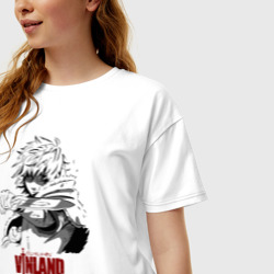 Женская футболка хлопок Oversize Vinland saga Thorfinn - фото 2