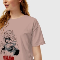 Женская футболка хлопок Oversize Vinland saga Thorfinn - фото 2