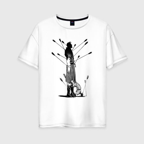 Женская футболка оверсайз из хлопка с принтом Vinland saga, вид спереди №1