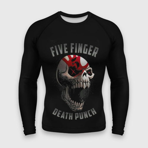 Мужской рашгард 3D с принтом Five Finger Death Punch, вид спереди #2