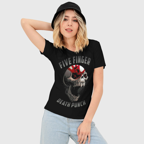 Женская футболка 3D Slim Five Finger Death Punch, цвет 3D печать - фото 3