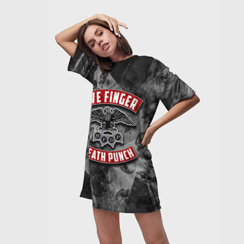 Платье-футболка 3D Five Finger Death Punch, цвет 3D печать - фото 3