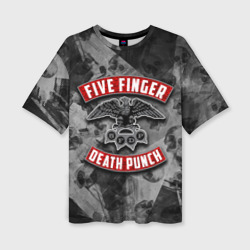 Женская футболка oversize 3D Five Finger Death Punch