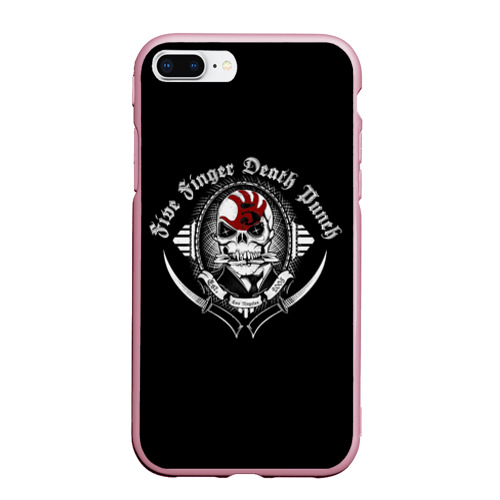 Чехол для iPhone 7Plus/8 Plus матовый Five Finger Death Punch, цвет розовый