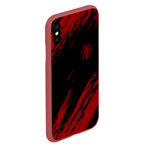 Чехол для iPhone XS Max матовый Стальной алхимик Fullmetal Alchemist, цвет красный - фото 3
