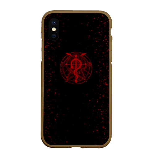 Чехол для iPhone XS Max матовый Стальной алхимик Fullmetal Alchemist, цвет коричневый