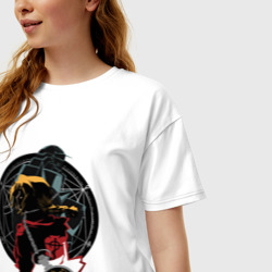 Женская футболка хлопок Oversize Стальной алхимик Fullmetal Alchemist - фото 2