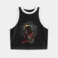 Женская укороченная майка-топ хлопок Стальной алхимик Fullmetal Alchemist