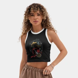 Женская укороченная майка-топ хлопок Стальной алхимик Fullmetal Alchemist - фото 2