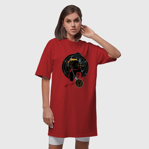 Платье-футболка хлопок Стальной алхимик Fullmetal Alchemist, цвет красный - фото 5
