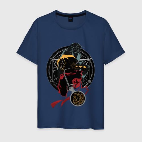 Мужская футболка хлопок Стальной алхимик | Fullmetal Alchemist (Z), цвет темно-синий