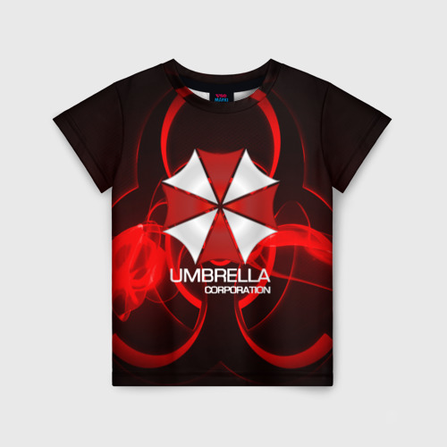 Детская футболка 3D с принтом Umbrella Corp, вид спереди #2