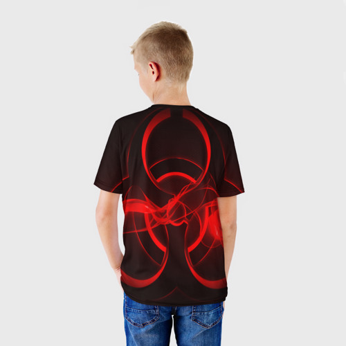 Детская футболка 3D с принтом Umbrella Corp, вид сзади #2
