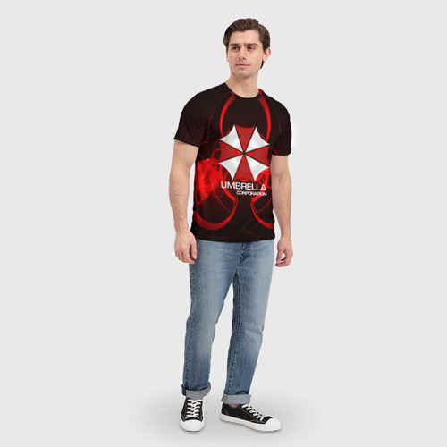 Мужская футболка 3D с принтом Umbrella Corp, вид сбоку #3
