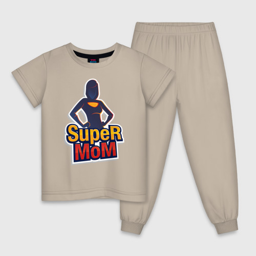 Детская пижама хлопок Super Mom, цвет миндальный