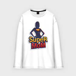 Мужской лонгслив oversize хлопок Super Mom