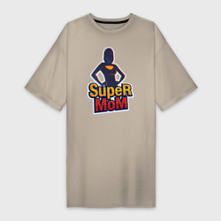 Платье-футболка хлопок Super Mom