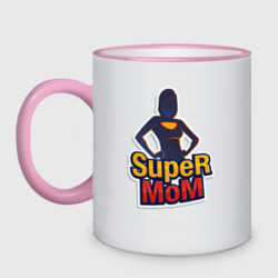 Кружка двухцветная Super Mom