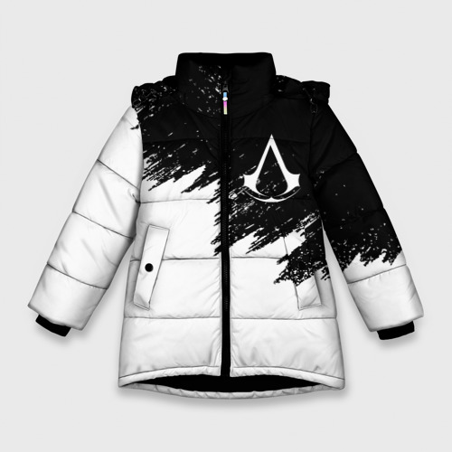 Зимняя куртка для девочек 3D Assassin`S Creed ассасин С Крид, цвет черный