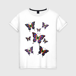 Женская футболка хлопок Бабочки