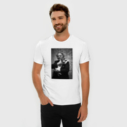 Мужская футболка хлопок Slim Бродский и кот - фото 2