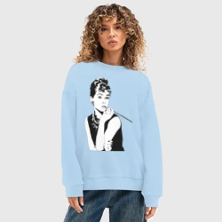 Женский свитшот oversize без начеса хлопок Одри Хепбернхлопок - фото 2