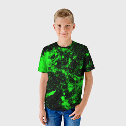 Детская футболка 3D Зелёная краска - фото 2