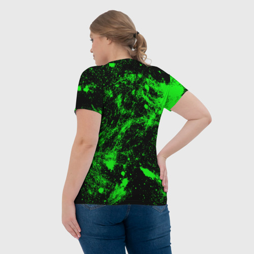 Женская футболка 3D Зелёная краска, цвет 3D печать - фото 7