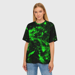 Женская футболка oversize 3D Зелёная краска - фото 2