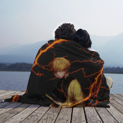 Плед 3D Kimetsu no Yaiba оранжевые молнии - фото 2