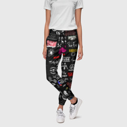 Женские брюки 3D Логотипы рок групп pattern - фото 2