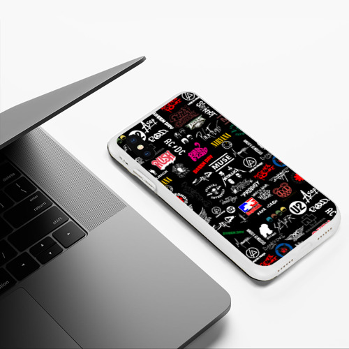 Чехол для iPhone XS Max матовый с принтом ЛОГОТИПЫ РОК ГРУПП, фото #5