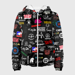 Женская куртка 3D Логотипы рок групп pattern