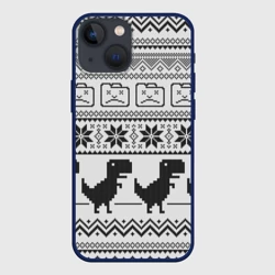 Чехол для iPhone 13 mini Свитер с T-rex'ами
