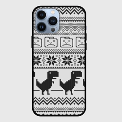 Чехол для iPhone 13 Pro Max Свитер с T-rex'ами