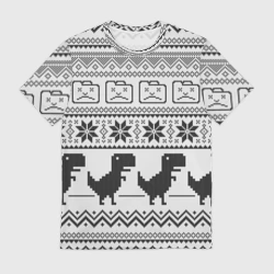 Мужская футболка 3D Свитер с T-rex'ами